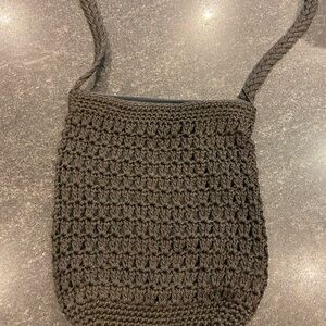 Black Crochet Crossbody Bag